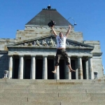 'Rocky' Moment on the steps of the Shrine Of Remembrance