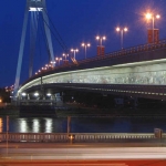 Bratislava 'UFO' bridge at night