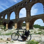Have bike, will travel; Scotty at the 'Pont Du Gard'